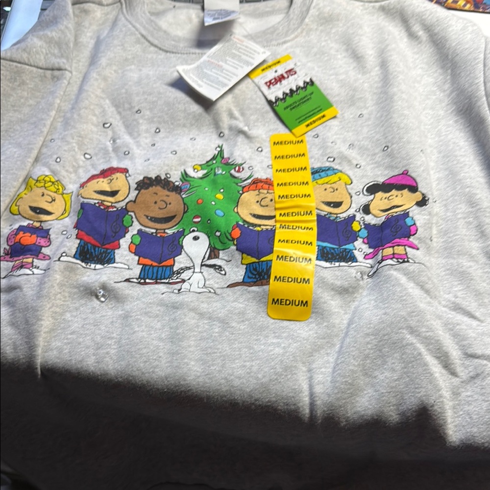 Peanuts Gray Sweatshirt with Cartoon Print